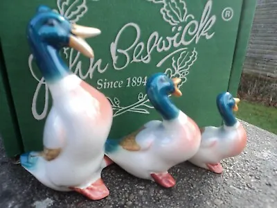 Buy Vintage Beswick Gloss Graduating Mallard Duck Bird Trio/set (mint In Box). • 39.99£