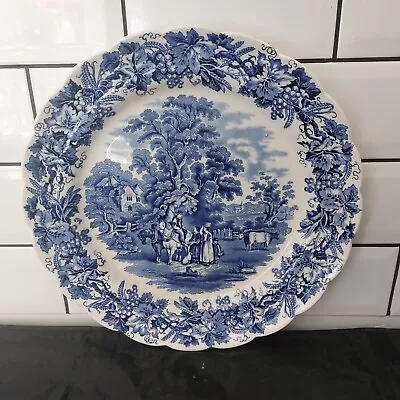 Buy Antique Booths British Scenery Earthenware Large Blue And White Plate 34 Cm • 14.99£
