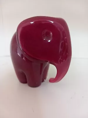 Buy Vintage Langham Glass Elephant Aubergine 10cm 4  Tall • 25£