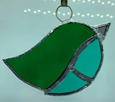 Buy F265 Stained Glass Suncatcher Hanging Bird 10cm Green • 7.50£