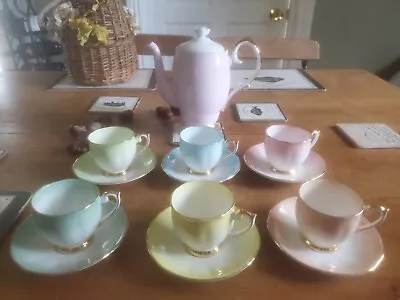 Buy Queen Anne Coffee / Tea Set. Multi Pastel Colours • 30£