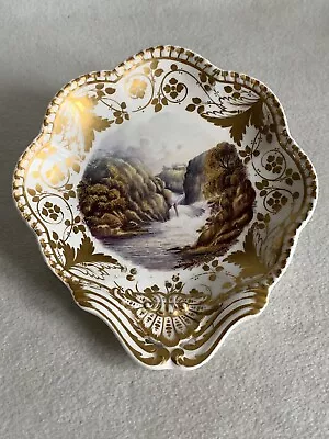 Buy Antique 19th Century Spode Porcelain Desert Bowl WithHand Painted Landscape • 65£