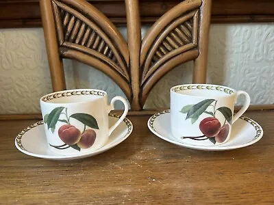 Buy Pair Of Royal Horticultural Society Bone China Hookers Fruit Tea Cups And Saucer • 20£