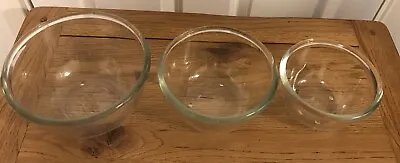 Buy 3 X Vintage Pyrex JAJ Clear Glass Mixing Bowls 1, 1.5 & 2 Pint Non Slip Base • 9.99£