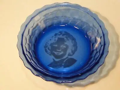 Buy Vintage Cobalt Blue Glass Shirley Temple Bowl 1930s Glassware • 14.24£