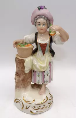 Buy German Dresden Porcelain Figure Finely Hand Painted Female Orange Seller 5.75  • 19.99£