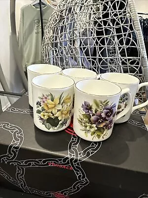 Buy Duchess Fine Bone China Mugs X 5 Gold Guilting Floral Patterns Made In England • 25£