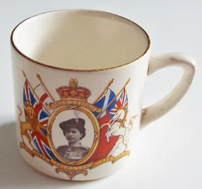 Buy Queen Elizabeth II 1953 Coronation Commemorative Burlington Ware China Mug Cup • 9.99£