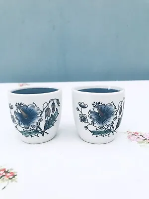 Buy Wood & Sons ‘Blue Meadow’ Pottery Set Of 2 Egg Cups VGC • 4.85£