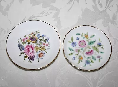 Buy Pretty Vintage Minton Haddon Hall & Royal Worcester Floral Bone China Pin Dishes • 8.99£