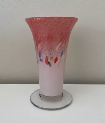 Buy Monart Vasart Strathearn Perthshire Pink Speckled Glass Vase • 14.99£