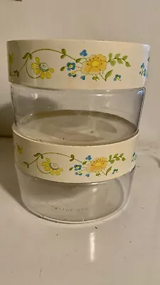 Buy Vintage Pyrex See ‘N Store Glass Canister With Plastic Lid Flower Pattern • 14.23£