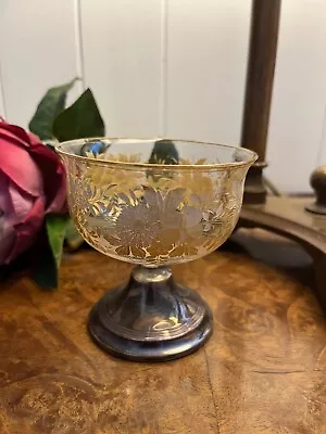 Buy Antique Gilded French Glassware - Chalice/Wine Glass On Hallmarked Silver Base • 22£