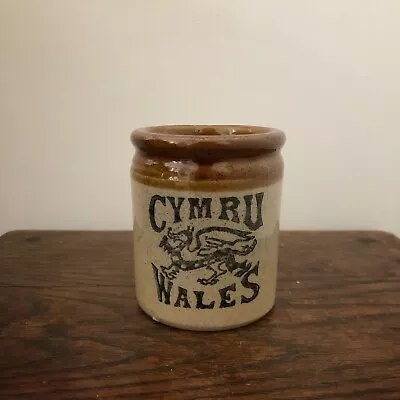 Buy Vintage Salt Glazed Stoneware Small Jar – Cymru Wales • 7£
