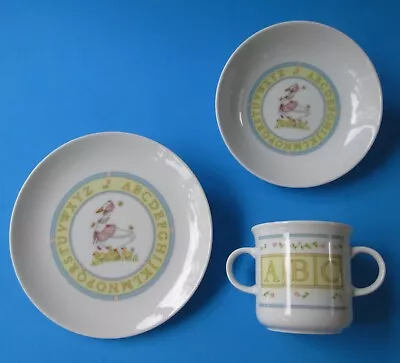 Buy 3-Piece CHILD'S PORCELAIN DINNER SET Japan ONCE UPON A TIME  Mother Goose ABC • 9.56£