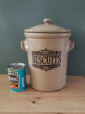 Buy Vintage Moira Pottery Biscuit Jar Extra Large (Stoneware Lidded Storage Barrel)  • 24.99£