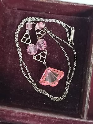 Buy Delicate Antique Art Nouveau Pink Glass Necklace  • 20£