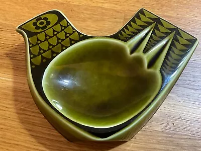 Buy Original Vintage Hornsea Pottery John Clappison GREEN Bird Ashtray Dish 1960s • 40£