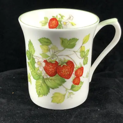 Buy Rare  QUEEN'S CHINA Virginia Strawberry   Green Rim 3 1/2  Flat Mug • 9.44£