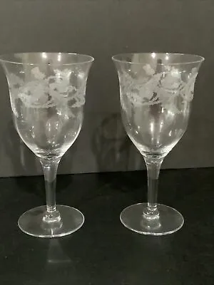 Buy Antique Water Wine Glass Goblet Scottish Thistle Tiffin-Franciscan 6 5/8in. Set • 28.90£