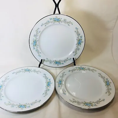 Buy Royal Court Fine China Plates Set Of 3 Blue Fantasy Floral Pattern 7.5  Diameter • 18.95£
