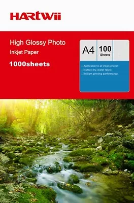Buy 1000 Sheet A4 180 / 230 / 240 / 260 Gsm High Glossy Photo Inkjet Paper Hartwi UK • 139.99£