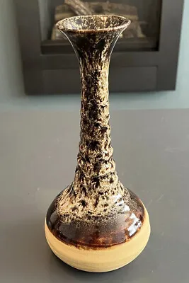 Buy Vintage Fosters Pottery Redruth Vase Honeycombe Drip Glaze • 12£