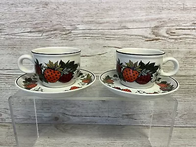 Buy 2 X Simpsons Pottery Strawberry Fair Cup & Saucers • 7.90£