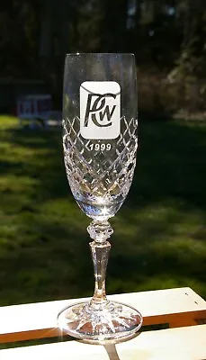 Buy Galway Crystal Stemware Champagne Glass PCW 1999 Employee Award 8 3/8  Tall • 26.65£