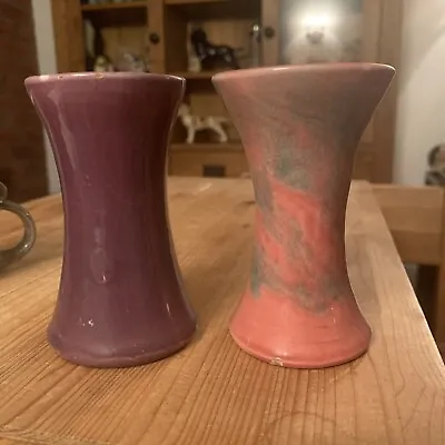 Buy Pair Of Posy Vases. Purple From Brannam And Pink From Baron Of Barnstaple Barum • 24.95£