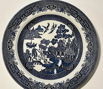 Buy Vintage Churchill Blue Willow China 10 1/4” Dinner Plate Staffordshire England • 12.34£