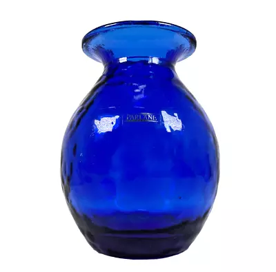 Buy Parlane Collection Cobalt Blue Art Glass Vase 18 Cm Mould Handmade Dimpled Optic • 19.99£