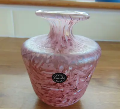 Buy Lovely Phoenician Pink Glass Vase - Malta 1988 • 12£