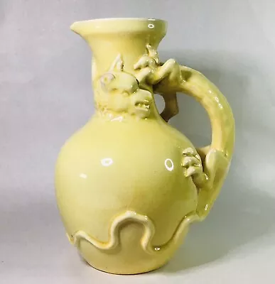 Buy RARE Antique FIND 19th Century Chinese? Yellow Dragon Handle Jug / Pitcher • 29£