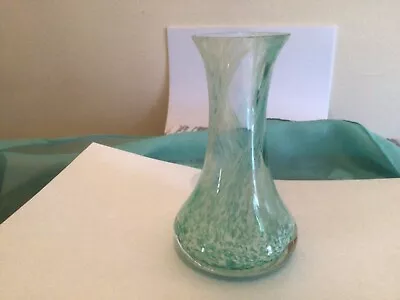 Buy Caithness? Small Glass Vase Posy  Speckled Green+ White  5” 13cm • 4£