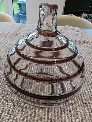 Buy Murano-Style Hand Blown Glass, Onion-Globe Shaped Vase Spiral Vintage Art Deco • 14.99£