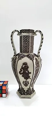Buy Antique Mettlach Villeroy Boch Gray Stoneware Amphora Vase • 139.27£