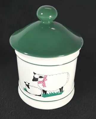 Buy Hornsea Pottery 1991 Farmyard Collection. Sheep Canister Cream With Green Lid • 18£