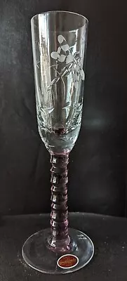 Buy Vintage Royal Brierley Crystal Champagne Flute Engraved Dragonfly River Scenes  • 39.99£