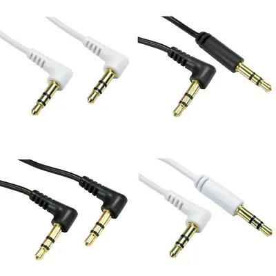 Buy Right Angle Aux Headphone Cable Audio Lead 3.5mm Jack Male To Male For PC Car • 2.99£