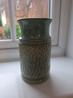 Buy Vintage DENBY 19 Cm Green BRACKEN Textured  Studio Pottery Vase • 25£