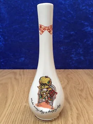 Buy Vintage 1970s CROWN DEVON 'Holly Hobbie' Stem Vase 'Make Every Day A Happy Day' • 5.99£