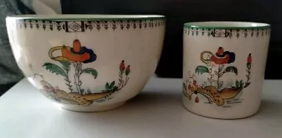 Buy S. Hancock And Sons Corona Ware. Antique Mecca Bowl And Cup. Perfect Condition • 19.75£