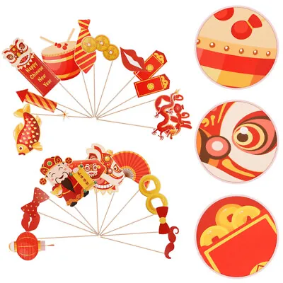Buy Year Of The Dragon Carp Props Photo Booth Red Party Supplies • 6.96£