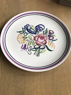 Buy Poole Pottery Plate. Blue Bird. Floral. Signed.25 Cms.VGC • 3.99£