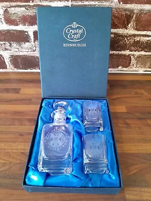 Buy (8) Crystal Craft Edinburgh Whiskey Glasses And Decanter Set - 3 Piece Set • 9.99£