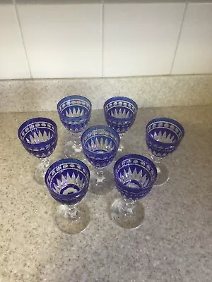 Buy Vintage 1920s Blue And Clear Cut Crystal Glassware-7- From Kirstie Allie Estate • 565.93£