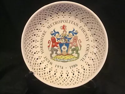 Buy Late Vintage Leedsware Pierced 8” Dish  With West Yorkshire Met Council  Crest. • 25£