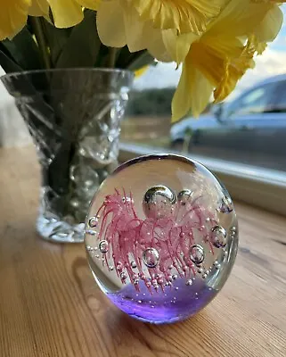 Buy Vintage Pink Glass Paperweight • 4.99£