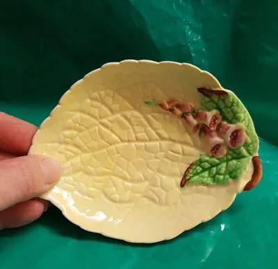 Buy Vintage Carlton Ware English Made Design Foxglove On Yellow Leaf Plate.Pre-owned • 2.50£